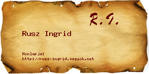 Rusz Ingrid névjegykártya