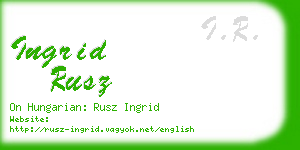 ingrid rusz business card